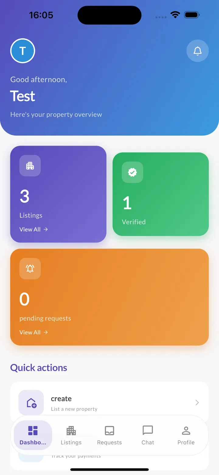 Find Home landlord dashboard